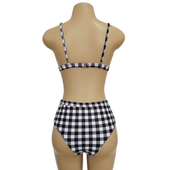 (Tops ONLY left!) High Waisted Gingham Bikini Set - Picture 4 of 5